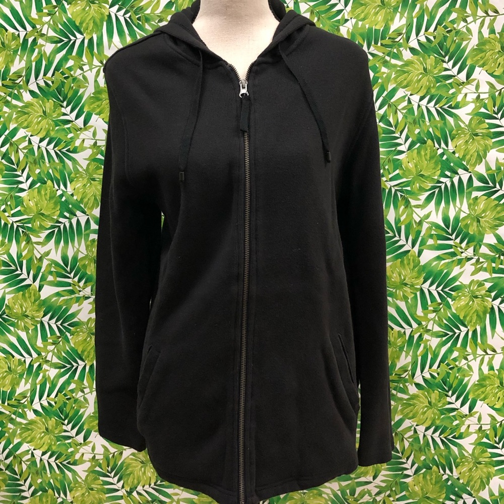 Black Knit zip up sweater